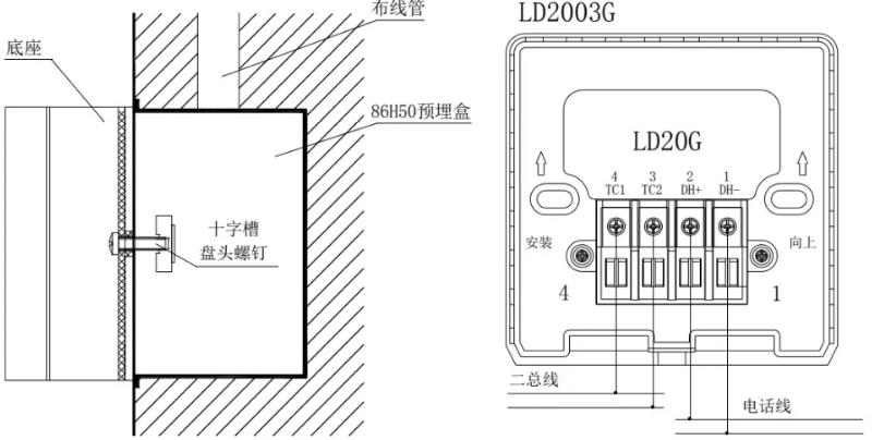 J-SAP-M-LD2003G手動(dòng)火災(zāi)報(bào)警按鈕安裝接線圖